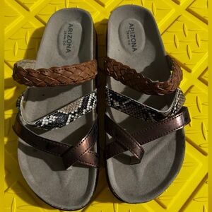Arizona Jean Company Brown and Snakeskin Sandals